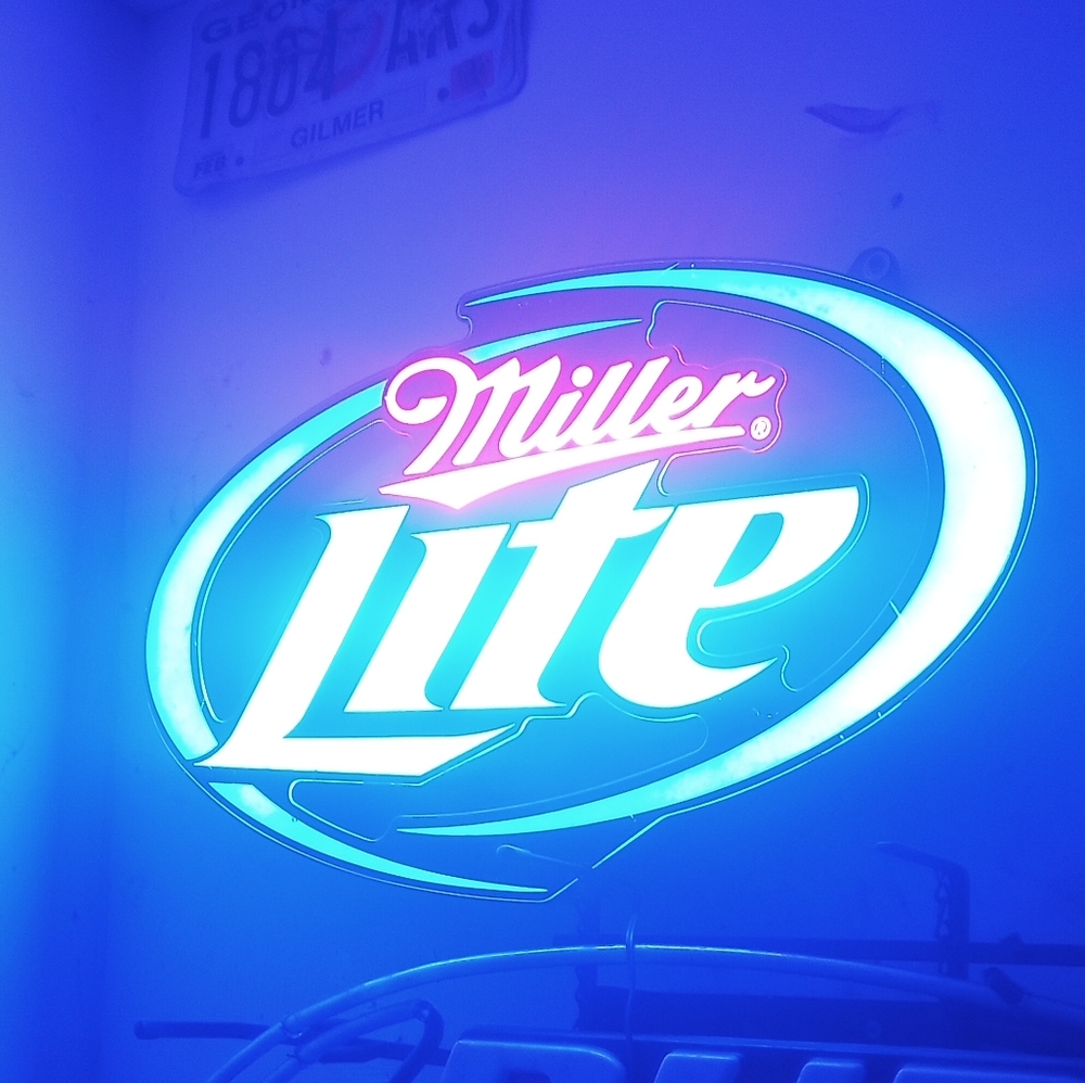 Miller light neon bar sign